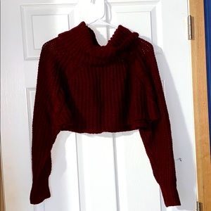 Cropped knitted sweater